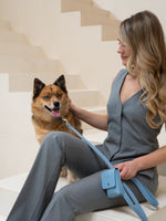 Hundekotbeutelhalter Leder Blau