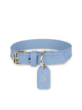 Dog Collar Leather Blue