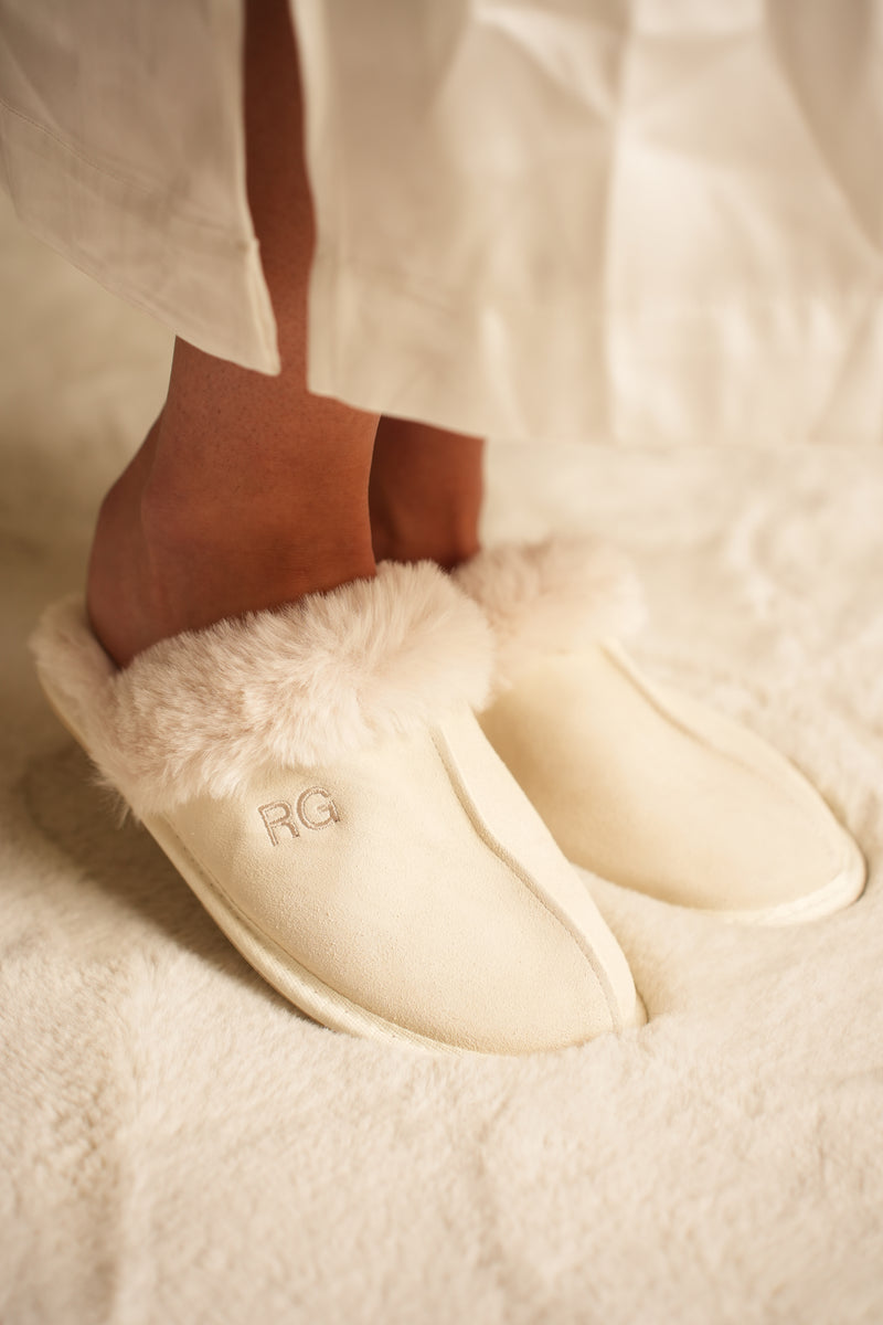 Pantoffel Suède Cream
