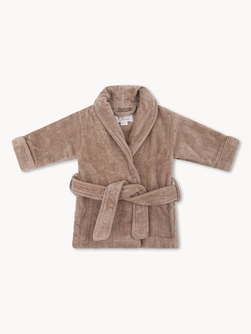 Peignoir Coton Taupe Enfant