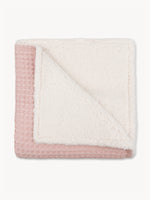 Waffel Teddy-Decke Blush Rosa