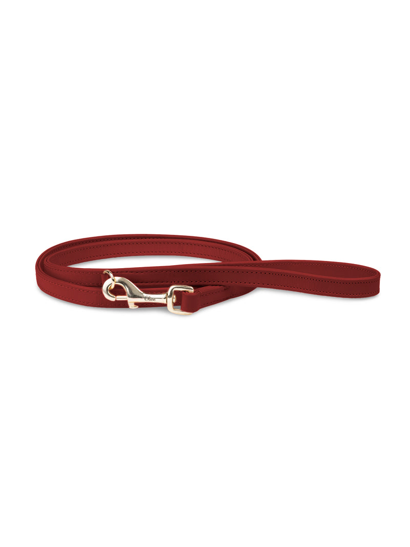Hundeleine Leder Rot