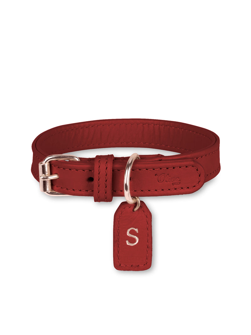 Hondenhalsband Leer Rood