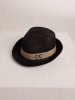 Straw Hat Deluxe Kids Black With Beige Strap