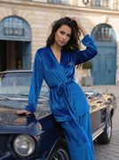 Pyjama Suit Velvet Cobalt Blue
