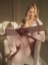 Pyjama Modal Rose Long Passepoil Noir