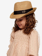 Straw Hat Deluxe Kids Brown With Black Strap