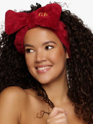 Headband Bow Bordeaux Red