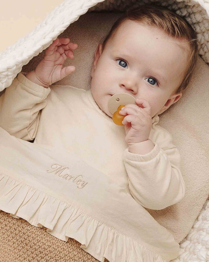 Bettlaken Rüschen Creme