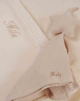 Musselin-Schnullertuch Stern Beige