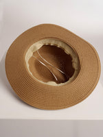 Straw Hat Deluxe Brown With Black Strap