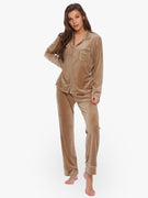 Pyjama-Velours Champagner